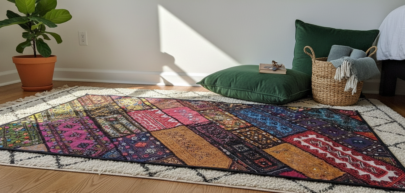 Handcrafted "Rajasthan Patchwork" Wall Tapestry - Bohemian Charm