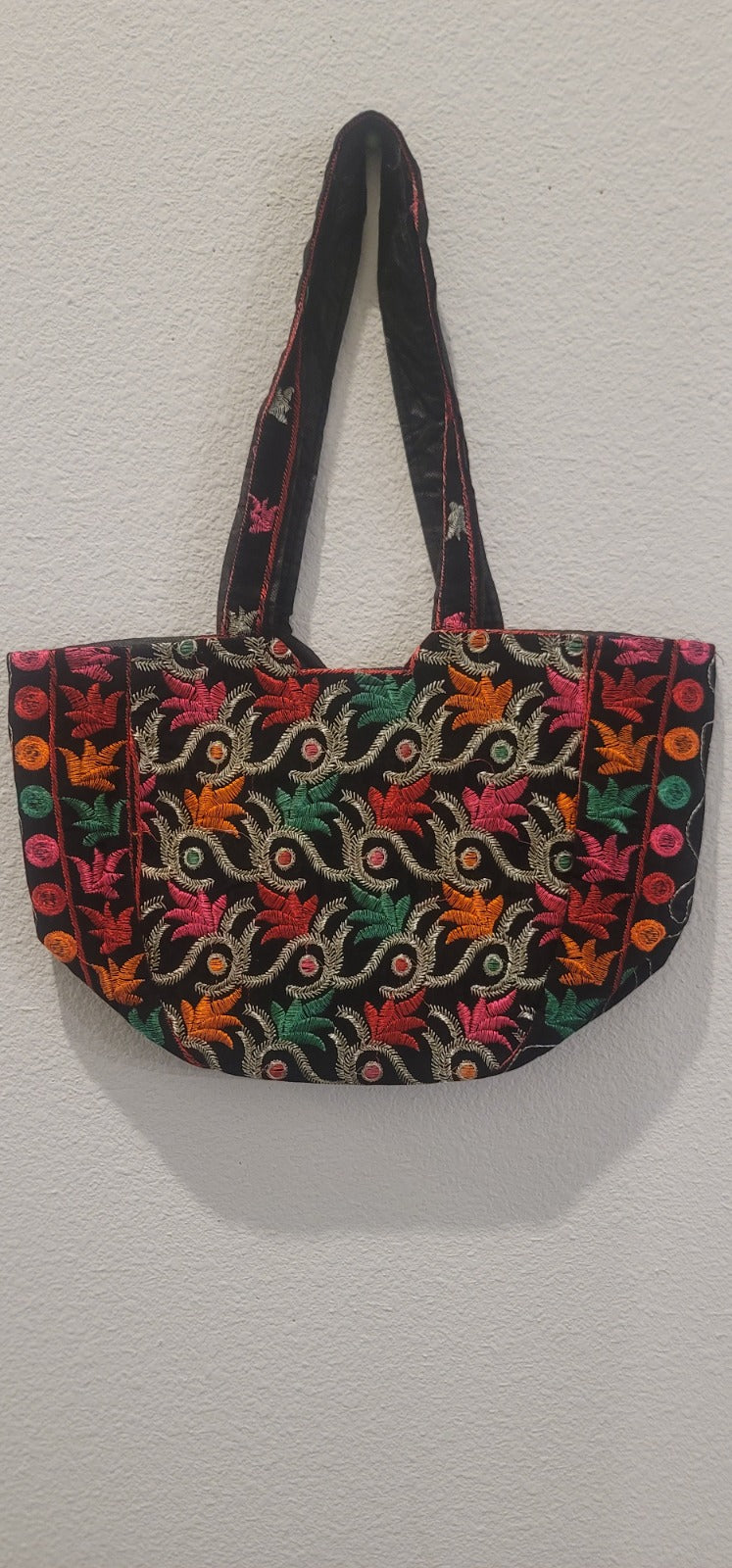 Traditional Pakistani Hand-Embroidered Shoulder Bag - Artisan Crafted