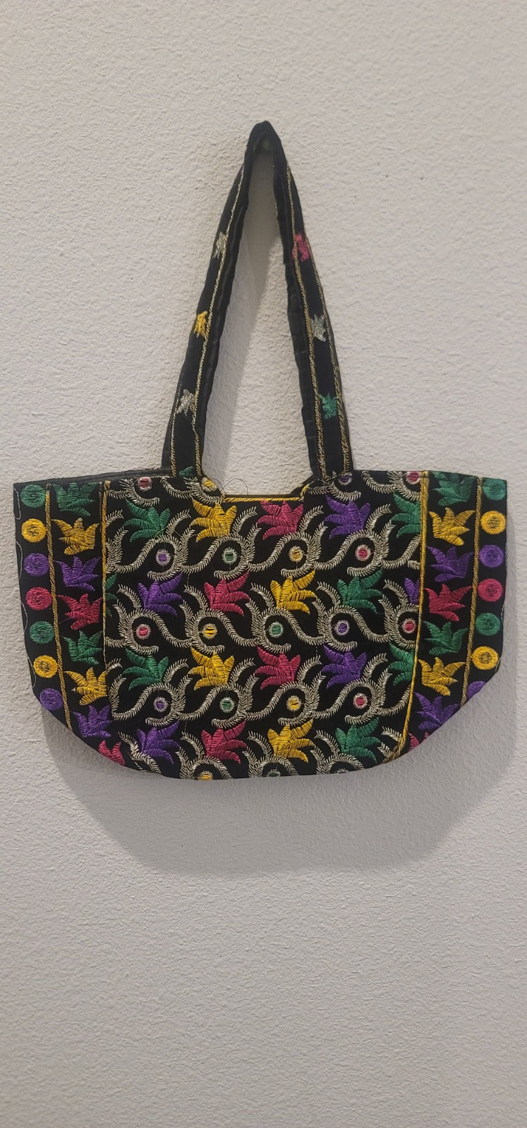 Traditional Pakistani Hand-Embroidered Shoulder Bag - Artisan Crafted