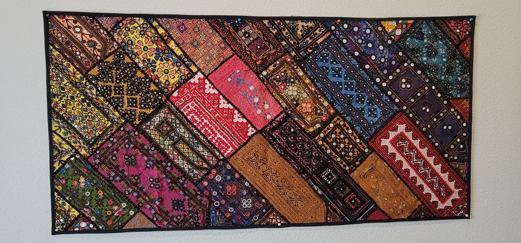 Handcrafted "Rajasthan Patchwork" Wall Tapestry - Bohemian Charm