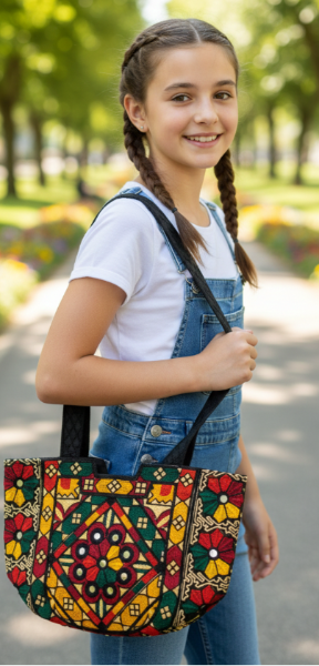Traditional Pakistani Hand-Embroidered Shoulder Bag - Artisan Crafted